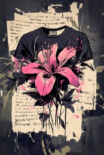 复古风花卉图案T恤设计