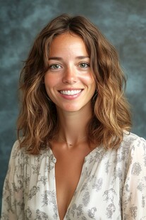 微笑的卷发女士时尚肖像