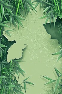 竹叶环绕的地图背景图
