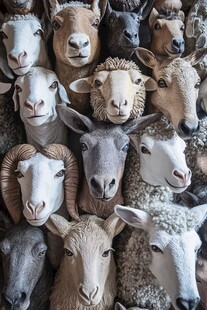 群羊齐聚特写