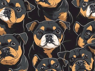 可爱罗威纳犬图案设计