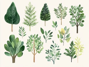 手绘绿植集合