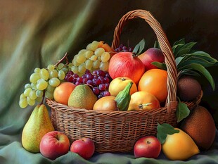 水果满篮 色彩缤纷的静物