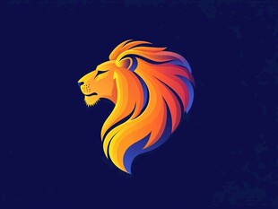 炫彩狮子头标志设计