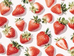 草莓图案 清新甜蜜的视觉盛宴