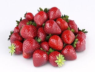 新鲜饱满的一堆红草莓