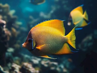 海洋中的绚丽神仙鱼