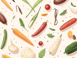 缤纷蔬菜插画图案