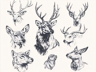 鹿头手绘集合