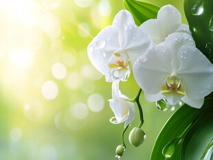 带露白兰花 清新自然美