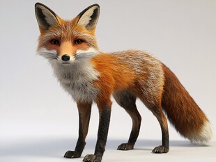 站立的赤狐模型