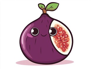 可爱卡通无花果形象插画