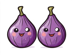 可爱卡通无花果双胞胎