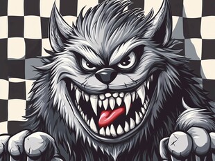 咆哮的狼人插画