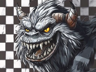 狰狞长角怪物插画