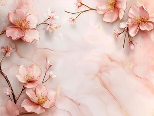 粉色花卉大理石背景图