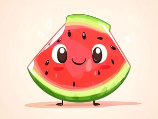 可爱西瓜卡通形象