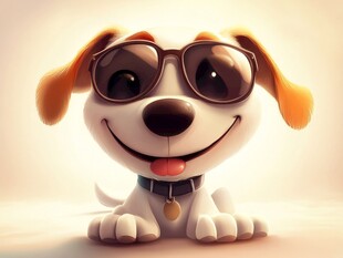 时尚萌狗戴墨镜超可爱