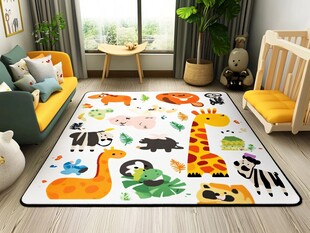 童趣动物图案儿童房地毯
