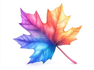 梦幻多彩枫叶插画