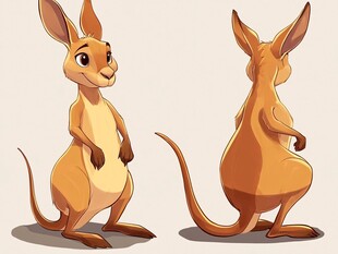 可爱袋鼠的正反两面形象