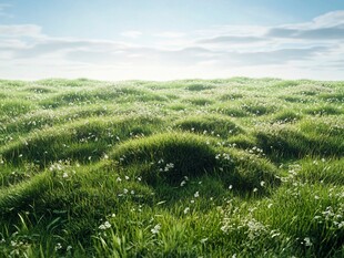 广袤绿草地 阳光轻洒落