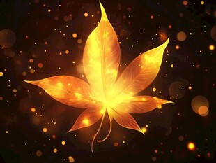 发光秋叶 梦幻粒子背景