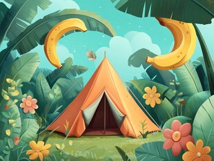 热带丛林中的惬意露营