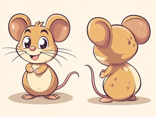 可爱小老鼠的正反两面图