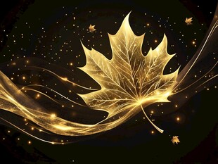 金色枫叶闪耀梦幻光芒