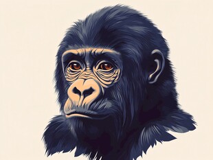 黑猩猩头像插画
