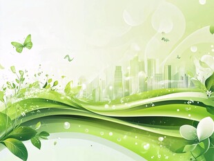 绿色城市自然梦幻背景图