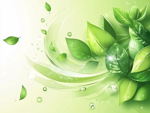 清新绿叶背景图
