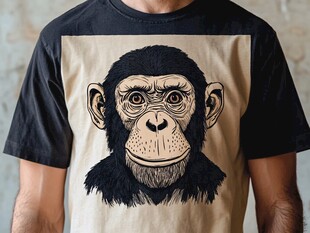 个性猩猩图案T恤