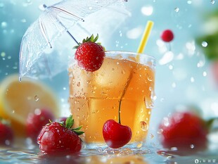 清凉果饮 雨中的酸甜诱惑