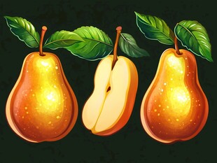 金黄梨子插画