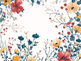 花卉边框图案设计素材