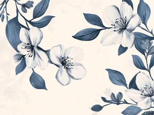 蓝白花卉图案背景