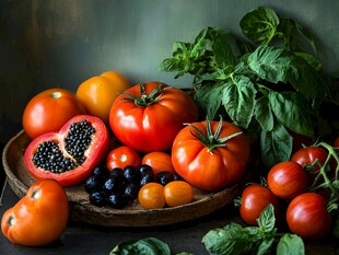 多彩蔬果静物盘