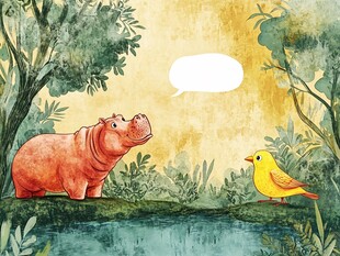 河马与小鸟的森林对话
