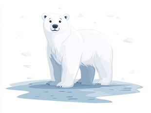 北极冰原上的可爱北极熊