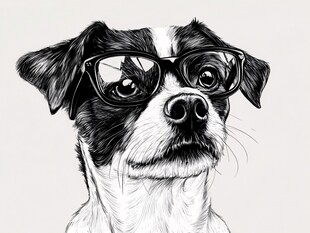 戴眼镜的萌犬
