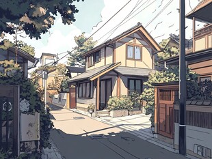 日式宁静小巷中的温馨住宅