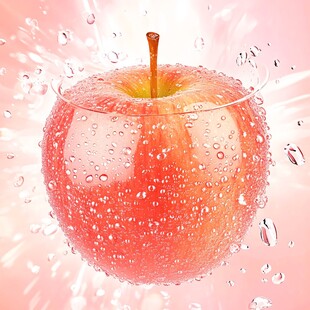 水润红苹果 水珠飞溅瞬间