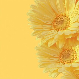 明媚黄色雏菊花卉特写