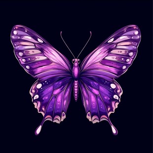 梦幻紫色蝴蝶插画