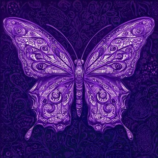 紫色梦幻蝴蝶花纹艺术图