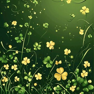 春日三叶草梦幻背景图