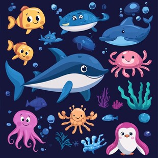 可爱海洋动物大集合
