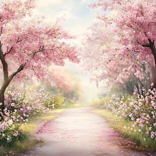 春日樱花小径梦幻美景